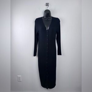 Lunya Women V-Neck Midi Length Dress Black Size Small